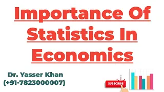 Importance Of Statistics In Economics