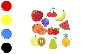 Buah-buahan Berwarna-Warni - Belajar bahasa Inggris - Pelajari Warna - Pelajari Hewan