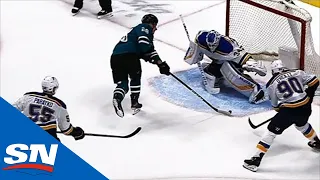 Logan Couture Makes Backhand Pass, Timo Meier Scores Backhand Goal