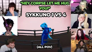 【All Pov】Sykkuno gives Corpse a Hug | Gang Beast ft Valkyrae, Tinakitten, Brookeab, & more