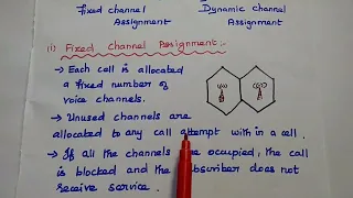 Channel Assignment - Cellular Concept - Wireless Mobile Communication