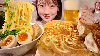 ASMR Soy Sauce Ramen Gyoza Dumpling【Mukbang/ Eating Sounds】【English subtitles】