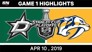 NHL Highlights | Dallas Stars vs Nashville Predators, Game 1 - April 10, 2019