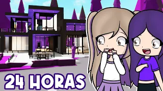 24 HORAS EN UN MUNDO VIOLETA EN BROOKHAVEN ROBLOX