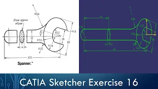 CATIA Sketcher Exercise - Sketch 16