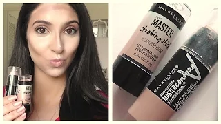 NEW MAYBELLINE MASTER CONTOUR V-STICK AND STROBING STICK REVIEW and DEMO