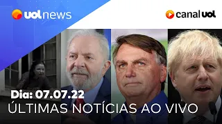 Pesquisa Quaest em SP, Boris Johnson renuncia, PEC dos Auxílios e mais notícias ao vivo | UOL News