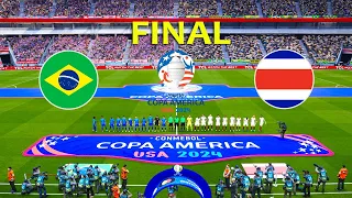 BRAZIL vs COSTA RICA - FINAL | Copa America USA 2024 | Full Match All Goals | PES Gameplay