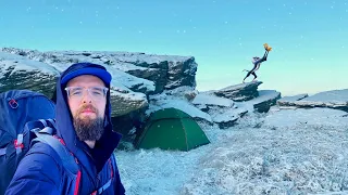 SUB ZERO SNOWY WINTER WILD CAMPING in a Cloud Peak 2 Budget Tent