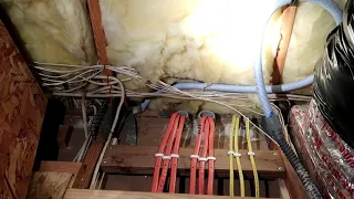 Multiple NM wires through conduits into a sub panel.