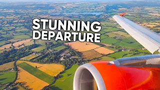 (4K) BEAUTIFUL MORNING TAKEOFF from Bristol Airport (Turn UP your speakers!)