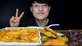 Eating Show 배떡 로제떡볶이(분모자, 순대, 튀김세트) 먹방 ㅣ Rose Sauce Tteokbok MUKBANG