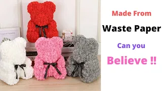 Waste Paper Flower Teddy Bear / DIY Paper Teddy For Home Decor By Aloha Crafts