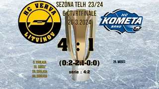 6.Čtvrtfinále  PlayOff :Verva Litvínov-Kometa Brno  4:1