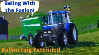 Baling with the Fusion on Ballincraig Extended!~Farming Simulator 19