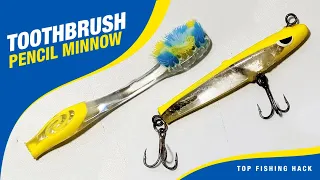 Isca feita com ESCOVA DE DENTES - TOOTHBRUSH STICKBAIT