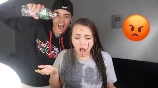 ANNOYING MY GIRLFRIEND WHILE SHE DOES HER MAKEUP PRANK *Gone Too Far*