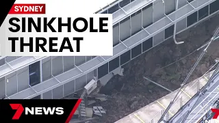 Sydney sinkhole places two-storey building on brink of collapse | 7 News Australia