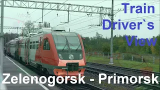 Зеленогорск - Приморск | Train Driver's View Zelenogorsk - Primorsk ( Cab ride ) Russia