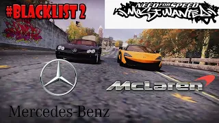 NFS Most Wanted MOD HD Graphics McLaren 600LT v  Mercedez Benz SLR McLaren Blcklist2 Bull