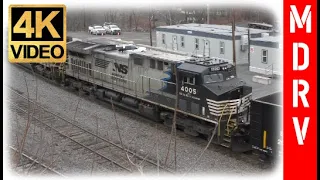 [4K] Norfolk Southern 14R with 4005 breaks a knuckle and goes in to emergency