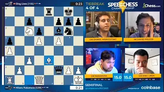 THRILLING MOMENTS OF HIKARU VS DING SEMI FINALS!! SPEED CHESS CHAMPIONSHIP 2021