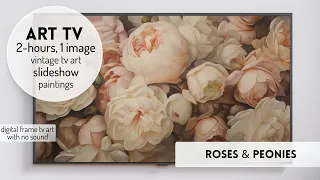 Floral Art TV Vintage Roses Paintings TV Art Screensaver Spring Summer Frame TV Art #floralartwork