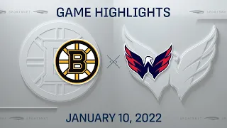 NHL Highlights | Bruins vs. Capitals - Jan. 10, 2022