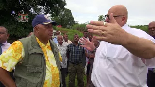 Fijian Prime Minister Hon. Voreqe Bainimarama visits flood affected areas in Korotari