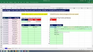 Excel Magic Trick 1324: ROWS or COUNTIFS Incrementor in Array Formula to Extracting Records?