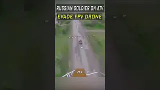 Russian Soldier on all-terrain vehicle evades FPV Drone #drones #fpvdrone #militarytechnology