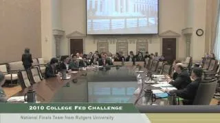 2010 College Fed Challenge, National Finals Team from Rutgers