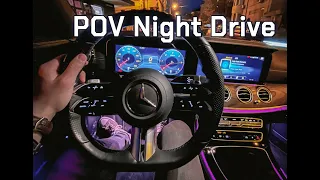 Mercedes-Benz E-Class E220d Facelift - POV Night Drive