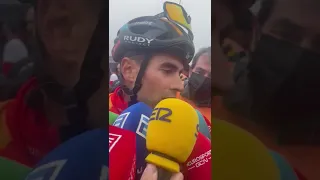 Mikel Landa tras la subida al Angliru