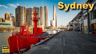 Sydney Australia Walking Tour - Darling Harbour to Pyrmont at Sunset | 4K HDR