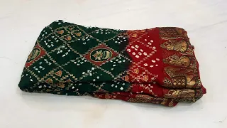 jaipur ki pior bandhej saree kuchhi work🔥party wear saree#new saree collection