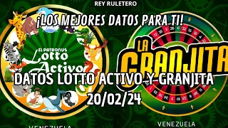 ✅ DATOS LOTTO ACTIVO 20/02/2024 ✅ ¡MARTE!