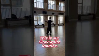 Slow waltz routine - Natural turn, running spin+toe pivot, fallaway, check, twist turn, back check📝