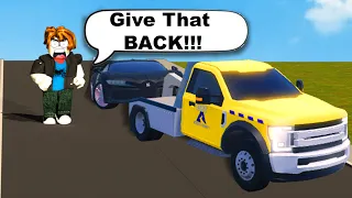 Taking people's cars with tow trucks... Roblox