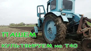 ПАШЕМ и КУЛЬТИВИРУЕМ на тракторе Т40