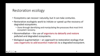 Restoration Ecology