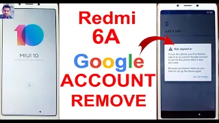 Redmi 6A frp Bypass - Redmi 6A Google Account Remove - Redmi 6A Not signed in - Mi 6A frp Bypass