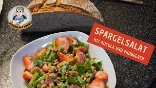 Spargelsalat mit Rucola und Erdbeeren