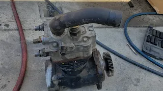 How to Remove and replace air compressor On Freightliner cascadia DD15 DD13 STEP BY STEP