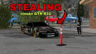 Stealing a "NISSAN GTR R32" in Car parking multiplayer (Roleplay)