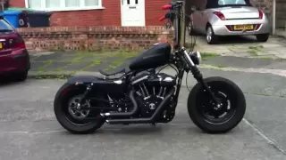 Harley custom bobber fresh from C..W fabrications (is that a custom harley?)