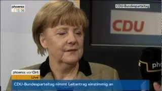 CDU-Bundesparteitag: Interview mit Angela Merkel am 5.12.2012