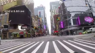 A ride on my Harley thru Times Square during the coronavirus quarantine - it's a ghost town!