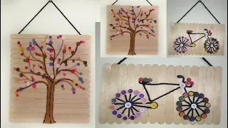 Amazing Craft Ideas With Ice Cream Sticks || DIY Wall Hanging Showpiece With Popsicle Sticks