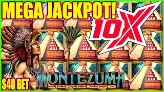 OMG Epic Retrigger! MEGA JACKPOT High Limit Montezuma Slot Machine